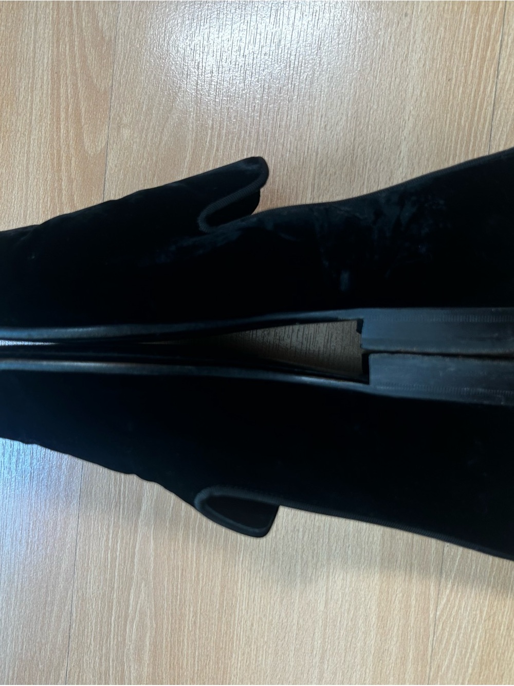 Santoni Black Velvet Men's Slip-On Dress Loafers made in Italy 10 Hollywood film - Picture 7 of 12